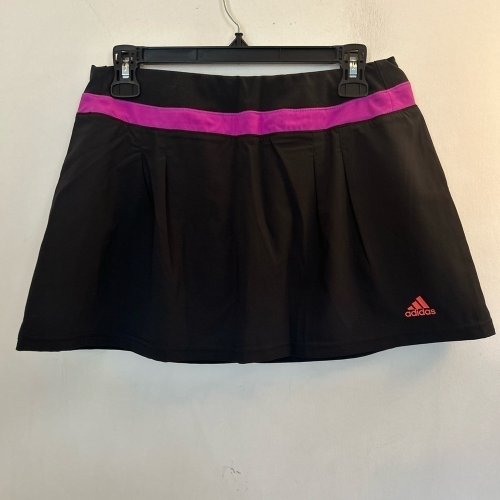 Adidas Skort Womens Small Clima Lite Black Pink Purple Pull On Tennis Golf